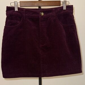 Forever 21 Deep Purple/ Burgundy Corduroy Mini Skirt. Size M
